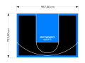 70M2/713X987CM CZARNO-BŁĘKITNE BOISKO DO KOSZYKÓWKI SPEEDSPORT HEXA POWER PRO