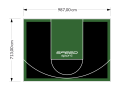 70M2/713X987CM CZARNO-ZIELONE BOISKO DO KOSZYKÓWKI SPEEDSPORT HEXA POWER PRO
