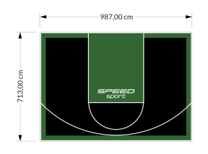 70M2/713X987CM CZARNO-ZIELONE BOISKO DO KOSZYKÓWKI SPEEDSPORT HEXA POWER PRO