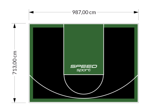 70M2/713X987CM CZARNO-ZIELONE BOISKO DO KOSZYKÓWKI SPEEDSPORT HEXA POWER PRO