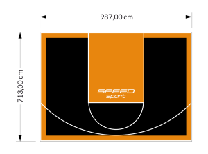 70M2/713X987CM CZARNO-POMARAŃCZOWE BOISKO DO KOSZYKÓWKI SPEEDSPORT HEXA POWER PRO