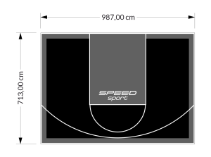 70M2/713X987CM CZARNO-GRAFITOWE BOISKO DO KOSZYKÓWKI SPEEDSPORT HEXA POWER PRO