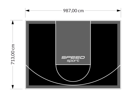 70M2/713X987CM CZARNO-GRAFITOWE BOISKO DO KOSZYKÓWKI SPEEDSPORT HEXA POWER PRO