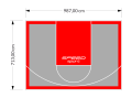 70M2/713X987CM SZARO-CZERWONE BOISKO DO KOSZYKÓWKI SPEEDSPORT HEXA POWER PRO