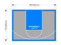 70M2/713X987CM SZARO-BŁĘKITNE BOISKO DO KOSZYKÓWKI SPEEDSPORT HEXA POWER PRO