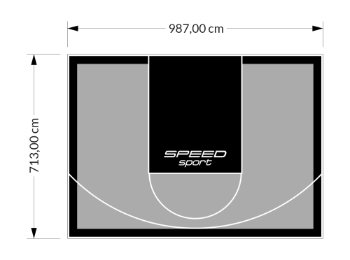 70M2/713X987CM SZARO-CZARNE BOISKO DO KOSZYKÓWKI SPEEDSPORT HEXA POWER PRO