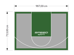 70M2/713X987CM SZARO-ZIELONE BOISKO DO KOSZYKÓWKI SPEEDSPORT HEXA POWER PRO
