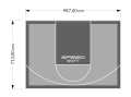 70M2/713X987CM SZARO-GRAFITOWE BOISKO DO KOSZYKÓWKI SPEEDSPORT HEXA POWER PRO