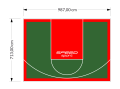 70M2/713X987CM ZIELONO-CZERWONE BOISKO DO KOSZYKÓWKI SPEEDSPORT HEXA POWER PRO