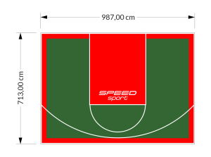 70M2/713X987CM ZIELONO-CZERWONE BOISKO DO KOSZYKÓWKI SPEEDSPORT HEXA POWER PRO