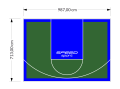 70M2/713X987CM ZIELONO-NIEBIESKIE BOISKO DO KOSZYKÓWKI SPEEDSPORT HEXA POWER PRO
