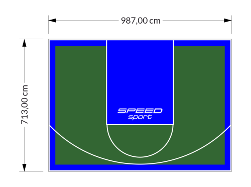 70M2/713X987CM ZIELONO-NIEBIESKIE BOISKO DO KOSZYKÓWKI SPEEDSPORT HEXA POWER PRO