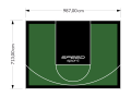 70M2/713X987CM ZIELONO-CZARNE BOISKO DO KOSZYKÓWKI SPEEDSPORT HEXA POWER PRO