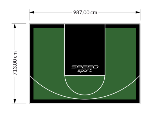 70M2/713X987CM ZIELONO-CZARNE BOISKO DO KOSZYKÓWKI SPEEDSPORT HEXA POWER PRO