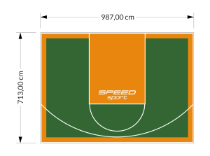 70M2/713X987CM ZIELONO-POMARAŃCZOWE BOISKO DO KOSZYKÓWKI SPEEDSPORT HEXA POWER PRO