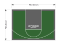 70M2/713X987CM ZIELONO-GRAFITOWE BOISKO DO KOSZYKÓWKI SPEEDSPORT HEXA POWER PRO