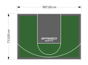 70M2/713X987CM ZIELONO-GRAFITOWE BOISKO DO KOSZYKÓWKI SPEEDSPORT HEXA POWER PRO