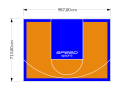 70M2/713X987CM POMARAŃCZOWO-NIEBIESKIE BOISKO DO KOSZYKÓWKI SPEEDSPORT HEXA POWER PRO