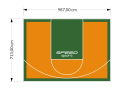 70M2/713X987CM POMARAŃCZOWO-ZIELONE BOISKO DO KOSZYKÓWKI SPEEDSPORT HEXA POWER PRO