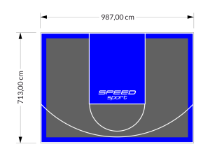 70M2/713X987CM GRAFITOWO-NIEBIESKIE BOISKO DO KOSZYKÓWKI SPEEDSPORT HEXA POWER PRO