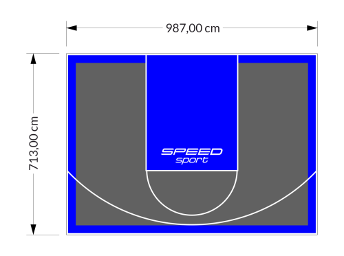 70M2/713X987CM GRAFITOWO-NIEBIESKIE BOISKO DO KOSZYKÓWKI SPEEDSPORT HEXA POWER PRO