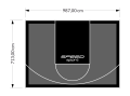 70M2/713X987CM GRAFITOWO-CZARNE BOISKO DO KOSZYKÓWKI SPEEDSPORT HEXA POWER PRO