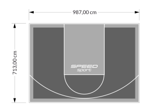 70M2/713X987CM GRAFITOWO-SZARE BOISKO DO KOSZYKÓWKI SPEEDSPORT HEXA POWER PRO