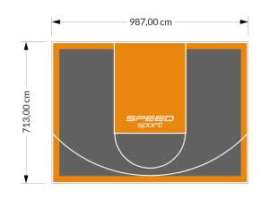 70M2/713X987CM GRAFITOWO-POMARAŃCZOWE BOISKO DO KOSZYKÓWKI SPEEDSPORT HEXA POWER PRO