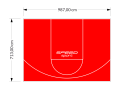 70M2/713X987CM CZERWONE BOISKO DO KOSZYKÓWKI SPEEDSPORT HEXA POWER PRO