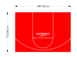 70M2/713X987CM CZERWONE BOISKO DO KOSZYKÓWKI SPEEDSPORT HEXA POWER PRO