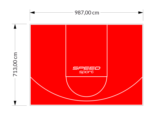 70M2/713X987CM CZERWONE BOISKO DO KOSZYKÓWKI SPEEDSPORT HEXA POWER PRO