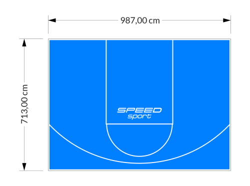 70M2/713X987CM BŁĘKITNE BOISKO DO KOSZYKÓWKI SPEEDSPORT HEXA POWER PRO