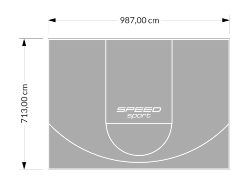 70M2/713X987CM SZARE BOISKO DO KOSZYKÓWKI SPEEDSPORT HEXA POWER PRO