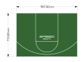 70M2/713X987CM ZIELONE BOISKO DO KOSZYKÓWKI SPEEDSPORT HEXA POWER PRO