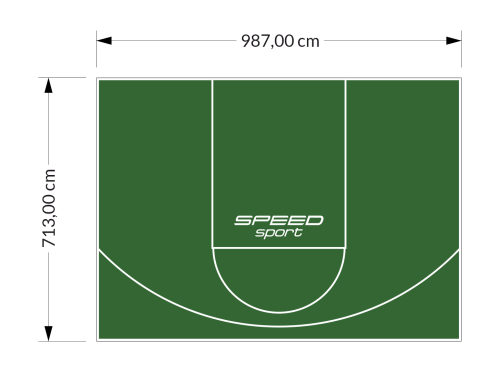 70M2/713X987CM ZIELONE BOISKO DO KOSZYKÓWKI SPEEDSPORT HEXA POWER PRO