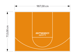 70M2/713X987CM POMARAŃCZOWE BOISKO DO KOSZYKÓWKI SPEEDSPORT HEXA POWER PRO
