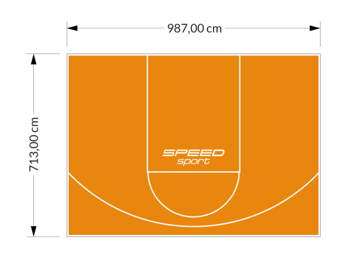 70M2/713X987CM POMARAŃCZOWE BOISKO DO KOSZYKÓWKI SPEEDSPORT HEXA POWER PRO