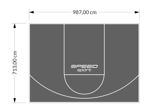 70M2/713X987CM GRAFITOWE BOISKO DO KOSZYKÓWKI SPEEDSPORT HEXA POWER PRO