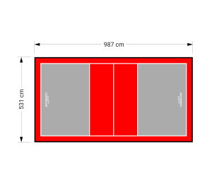 52M2/987X531CM SZARO-CZERWONE BOISKO DO SIATKÓWKI SPEEDSPORT HEXA POWER PRO