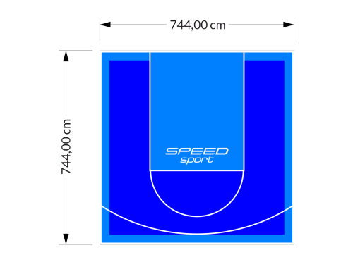 55M2/744X744CM NIEBIESKO-BŁĘKITNE BOISKO DO KOSZYKÓWKI SPEEDSPORT HEXA POWER PRO