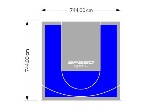 55M2/744X744CM NIEBIESKO-SZARE BOISKO DO KOSZYKÓWKI SPEEDSPORT HEXA POWER PRO