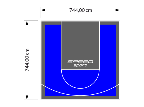 55M2/744X744CM NIEBIESKO-GRAFITOWE BOISKO DO KOSZYKÓWKI SPEEDSPORT HEXA POWER PRO