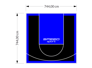 55M2/744X744CM CZARNO-NIEBIESKIE BOISKO DO KOSZYKÓWKI SPEEDSPORT HEXA POWER PRO