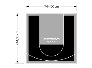 55M2/744X744CM CZARNO-SZARE BOISKO DO KOSZYKÓWKI SPEEDSPORT HEXA POWER PRO