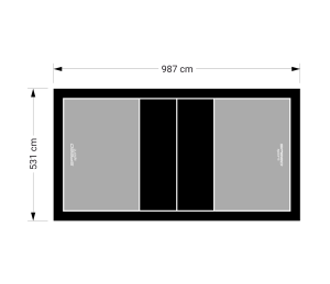 52M2/987X531CM SZARO-CZARNE BOISKO DO SIATKÓWKI SPEEDSPORT HEXA POWER PRO