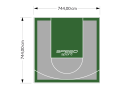 55M2/744X744CM SZARO-ZIELONE BOISKO DO KOSZYKÓWKI SPEEDSPORT HEXA POWER PRO