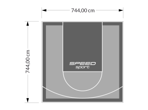 55M2/744X744CM SZARO-GRAFITOWE BOISKO DO KOSZYKÓWKI SPEEDSPORT HEXA POWER PRO