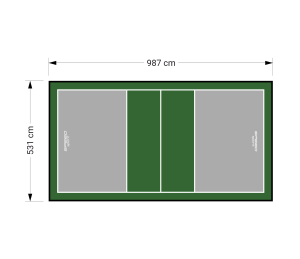 52M2/987X531CM SZARO-ZIELONE BOISKO DO SIATKÓWKI SPEEDSPORT HEXA POWER PRO
