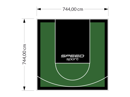 55M2/744X744CM ZIELONO-CZARNE BOISKO DO KOSZYKÓWKI SPEEDSPORT HEXA POWER PRO
