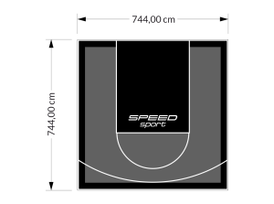 55M2/744X744CM GRAFITOWO-CZARNE BOISKO DO KOSZYKÓWKI SPEEDSPORT HEXA POWER PRO